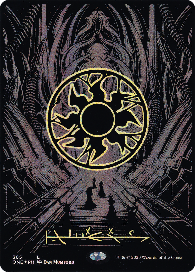 Plains (Phyrexian) - Full Art (Oil Slick Raised Foil) [ONE - 365]