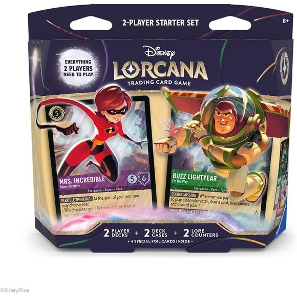 Disney Lorcana Trading Card Game Wilds Unknown Buzz Lightyear & Mrs. Incredible 2-Player Starter Deck Wilds Unknown