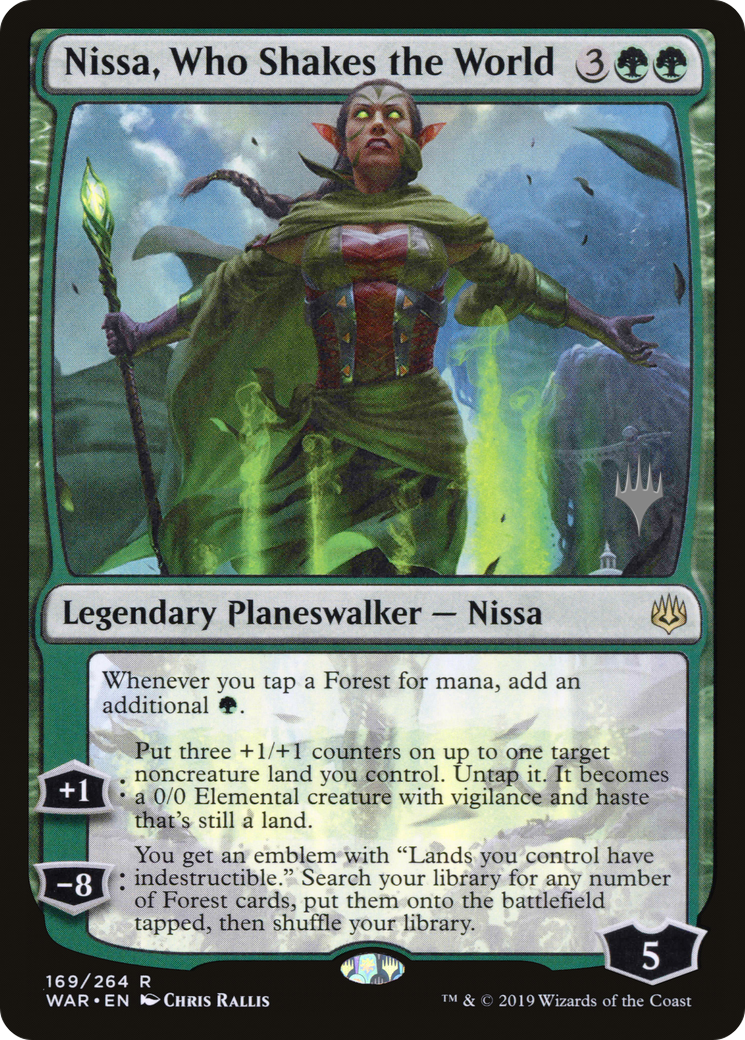 Nissa, Who Shakes the World (PPELD-169) - War of the Spark Promos Foil