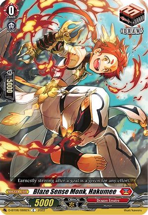 Blaze Sense Monk, Hakumee (D-BT06/066EN) - D-BT06: Blazing Dragon Reborn