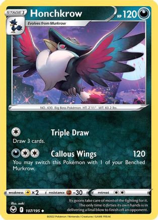 Honchkrow 107/195  SWSH12 Silver Tempest - Uncommon