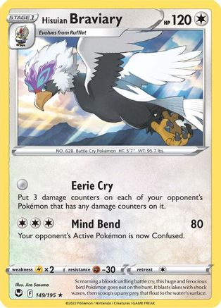 Hisuian Braviary 149/195  SWSH12 Silver Tempest - Rare