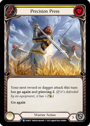 Precision Press (Yellow) (DYN077) - Dynasty Rainbow Foil