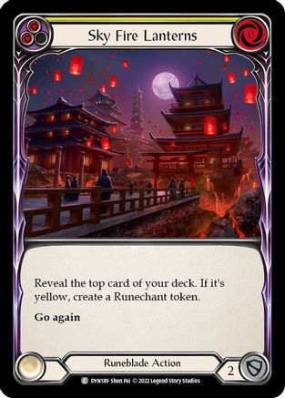 Sky Fire Lanterns (Yellow) (DYN189) - Dynasty Rainbow Foil