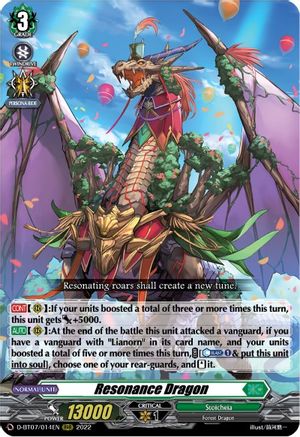 Resonance Dragon (D-BT07/014EN) - D-BT07: Raging Flames Against Emerald Storm