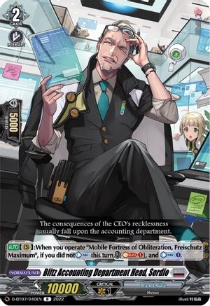Blitz Accounting Department Head, Sordio (D-BT07/040EN) - D-BT07: Raging Flames Against Emerald Storm