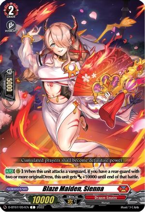 Blaze Maiden, Sienna (D-BT07/054EN) - D-BT07: Raging Flames Against Emerald Storm