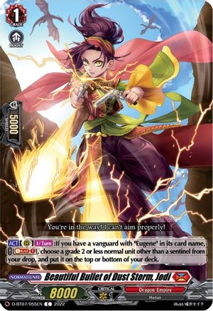 Beautiful Bullet of Dust Storm, Jodi (D-BT07/055EN) - D-BT07: Raging Flames Against Emerald Storm