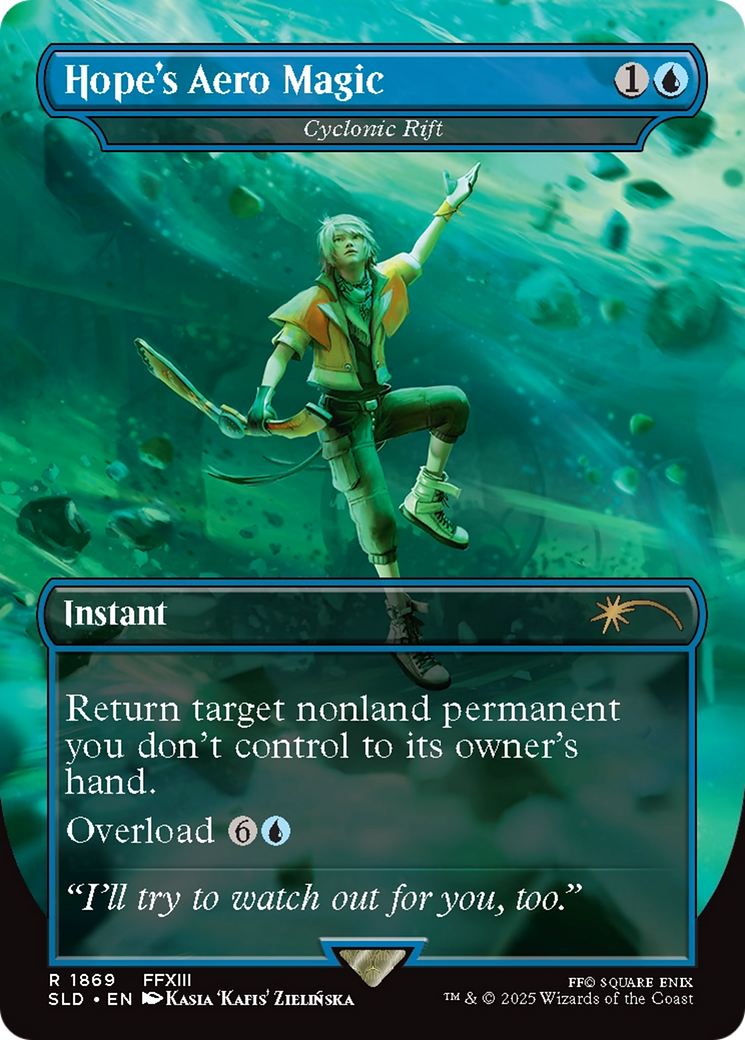 Cyclonic Rift (SLD-1869) - Secret Lair Drop / Hope's Aero Magic (Borderless) Foil