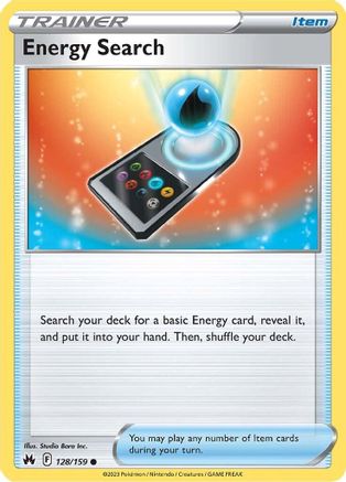 Energy Search 128/159  - Reverse Holofoil Crown Zenith - Common