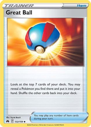 Great Ball 132/159  - Reverse Holofoil Crown Zenith - Uncommon