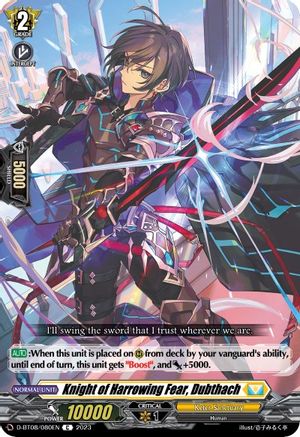 Knight of Harrowing Fear, Dubthach (D-BT08/080EN) - D-BT08: Minerva Rising