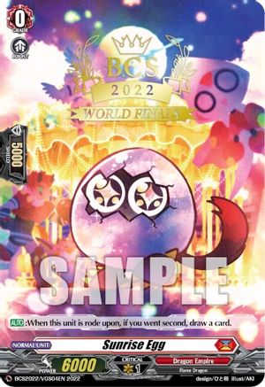 Sunrise Egg (Worlds Finals 2022) (BCS2022/VGS04EN) - Bushiroad Event Cards