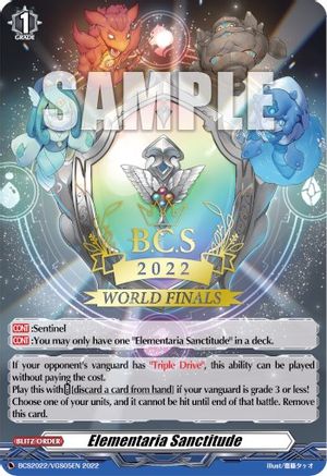 Elementaria Sanctitude (World Finals 2022) (BCS2022/VGS05EN) - Bushiroad Event Cards