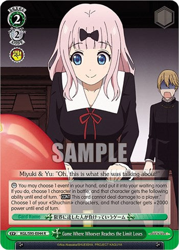 Game Where Whoever Reaches the Limit Loses [LIW - KGL/S95-E044 R]