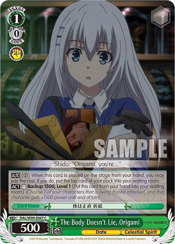 The Body Doesn't Lie, Origami [DAL - DAL/W99-E047 C]