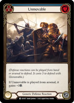 Unmovable (Blue) (UZU027) - Blitz Deck: Outsiders - Uzuri