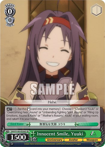 Innocent Smile, Yuuki (SR) [SAO/S100 - SAO/S100-E036S SR]