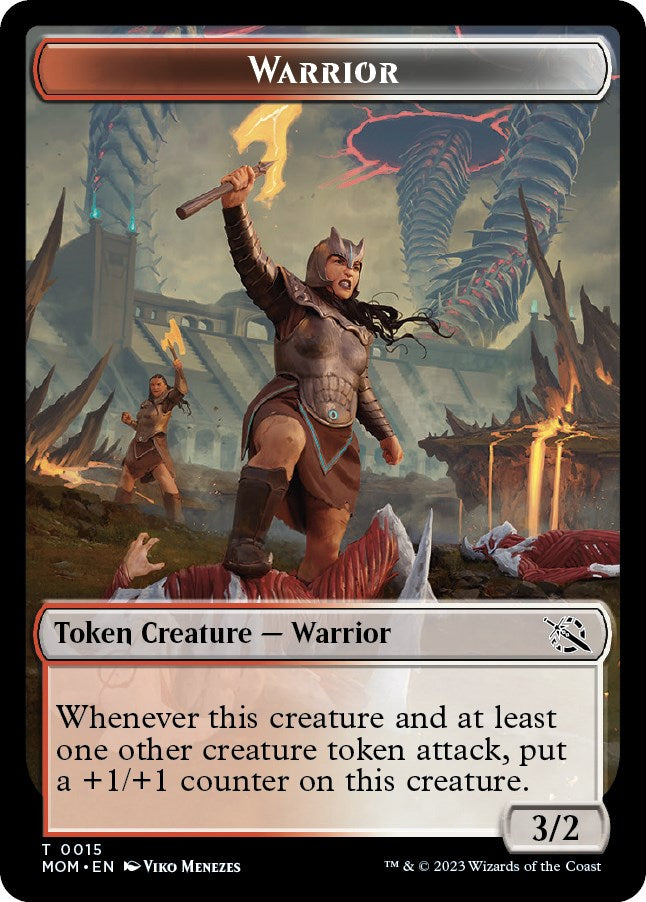 Warrior // Dinosaur Double-Sided Token [MOM - 15 // 7]