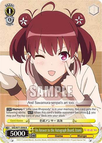 An Answer to the Autograph Board, Izumi [SHS/W71 - SHS/W71-E006 R]