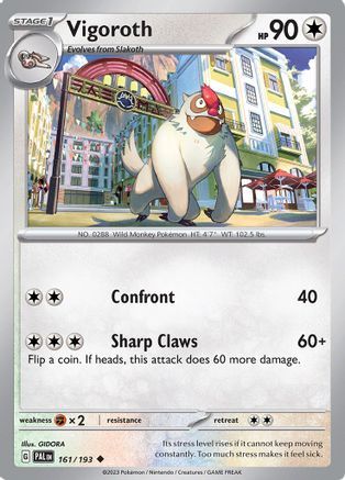 Vigoroth 161/193  - Reverse Holofoil SV02 Paldea Evolved - Uncommon