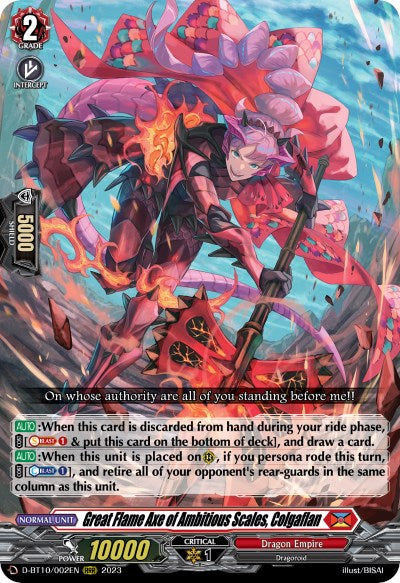 Great Flame Axe of Ambitious Scales, Colgaflan [D-BT10 - D-BT10/002EN]