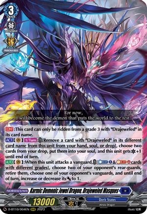 Karmic Demonic Jewel Dragon, Drajeweled Masques (D-BT10/004EN) - D-BT10: Dragon Masquerade