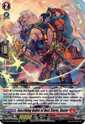 Inscribing Bullet of Dust Storm, Baxter (D-BT10/016EN) - D-BT10: Dragon Masquerade