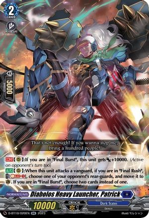 Diabolos Heavy Launcher, Patrick (D-BT10/020EN) - D-BT10: Dragon Masquerade