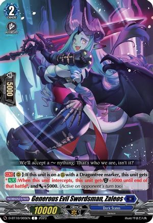 Generous Evil Swordsman, Zaleos (D-BT10/065EN) - D-BT10: Dragon Masquerade