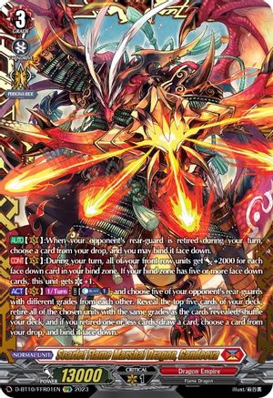 Scarlet Flame Marshal Dragon, Gandeeva (FFR) (D-BT10/FFR01EN) - D-BT10: Dragon Masquerade