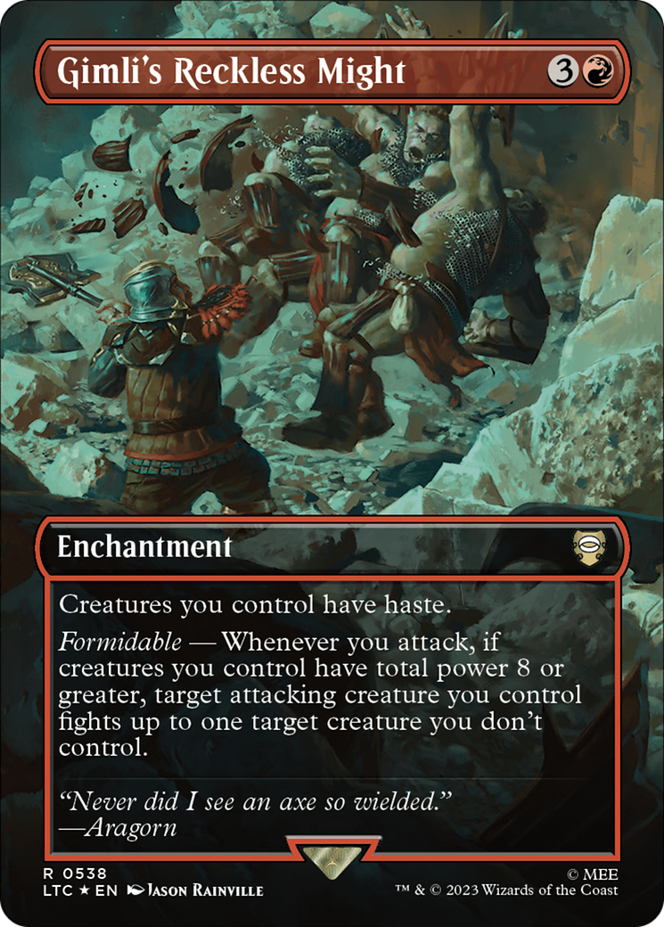 Gimli's Reckless Might (Borderless) (Surge Foil) [LTC - 538]