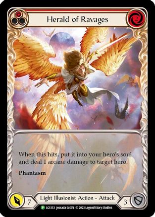 Herald of Ravages (Extended Art) (Red) -  LGS153 (LGS153) - Flesh and Blood: Promo Cards Rainbow Foil