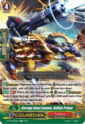Barrage Giant Cannon, Bullish Primer (D-PV01/085EN) - D-PV01: History Collection
