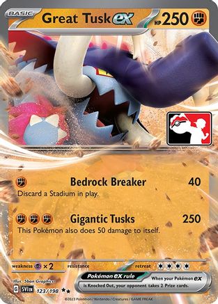 Great Tusk ex 123  - Holofoil Prize Pack Series Cards - Double Rare