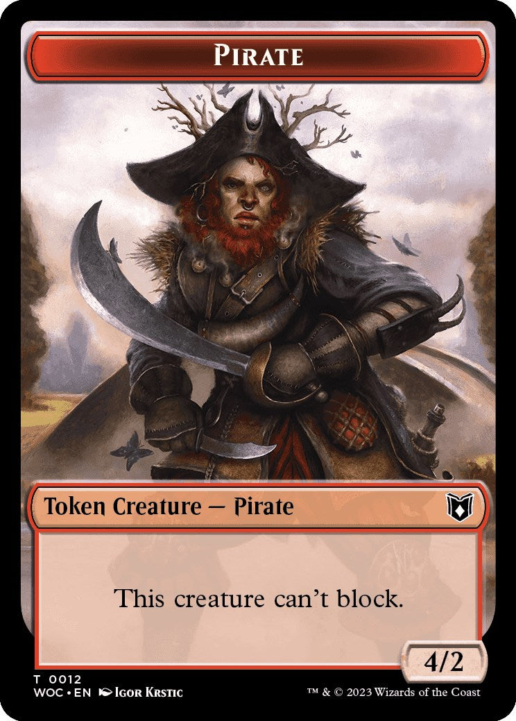 Pirate // Human Soldier Double-Sided Token [WOC - 12 // 7]