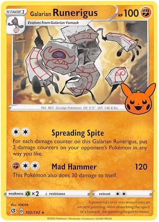 Galarian Runerigus 102/192  Trick or Trade BOOster Bundle 2023 - Rare