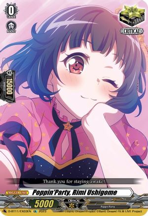 Poppin'Party, Rimi Ushigome (D-BT11/EX03EN) - D-BT11: Clash of the Heroes