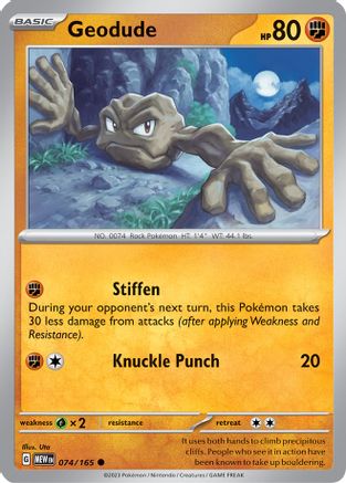 Geodude 074/165  SV Scarlet & Violet 151 - Common