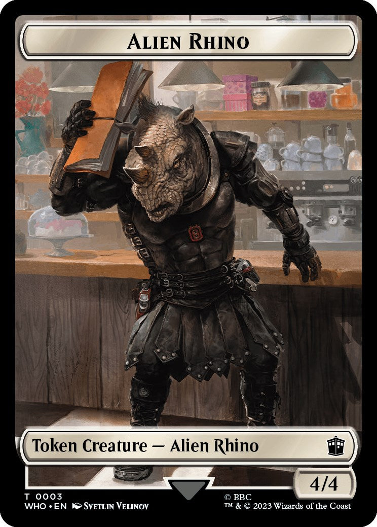 Alien Rhino // Alien Warrior Double-Sided Token [WHO - 3 // 14]