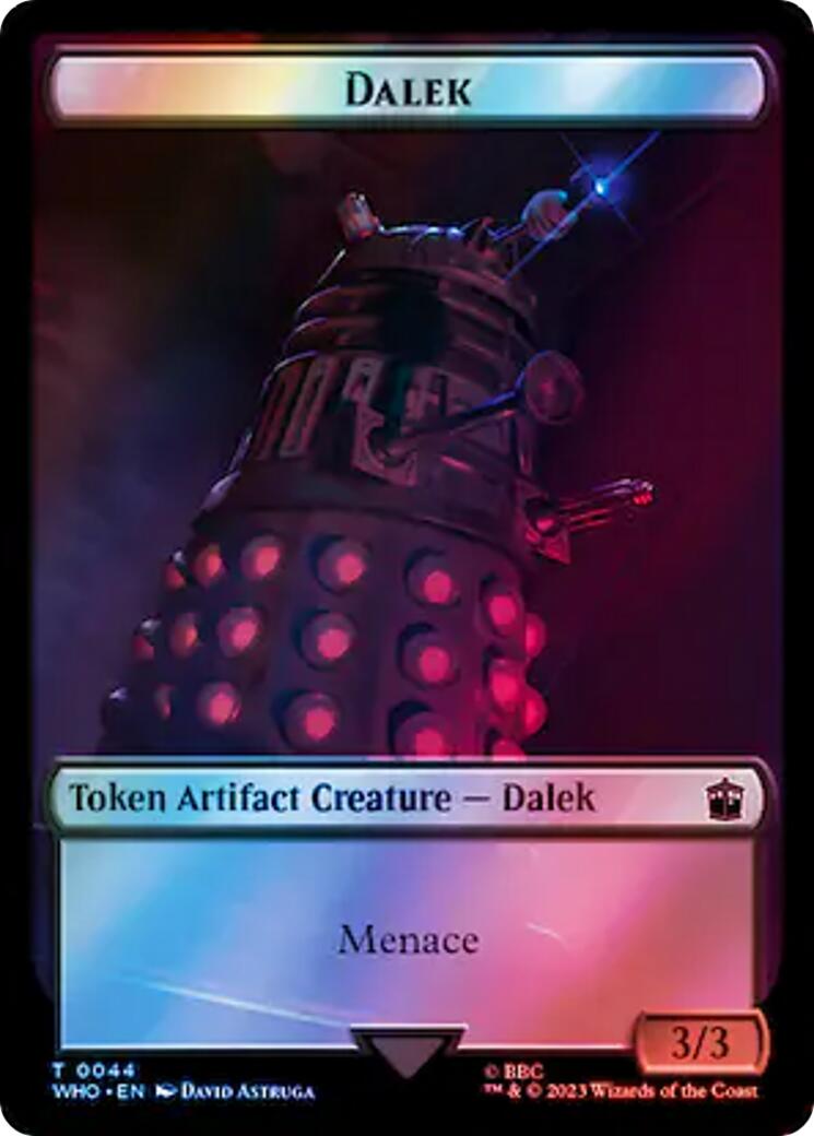 Dalek // Treasure (0063) Double-Sided Token (Surge Foil) [WHO - 44 // 63]