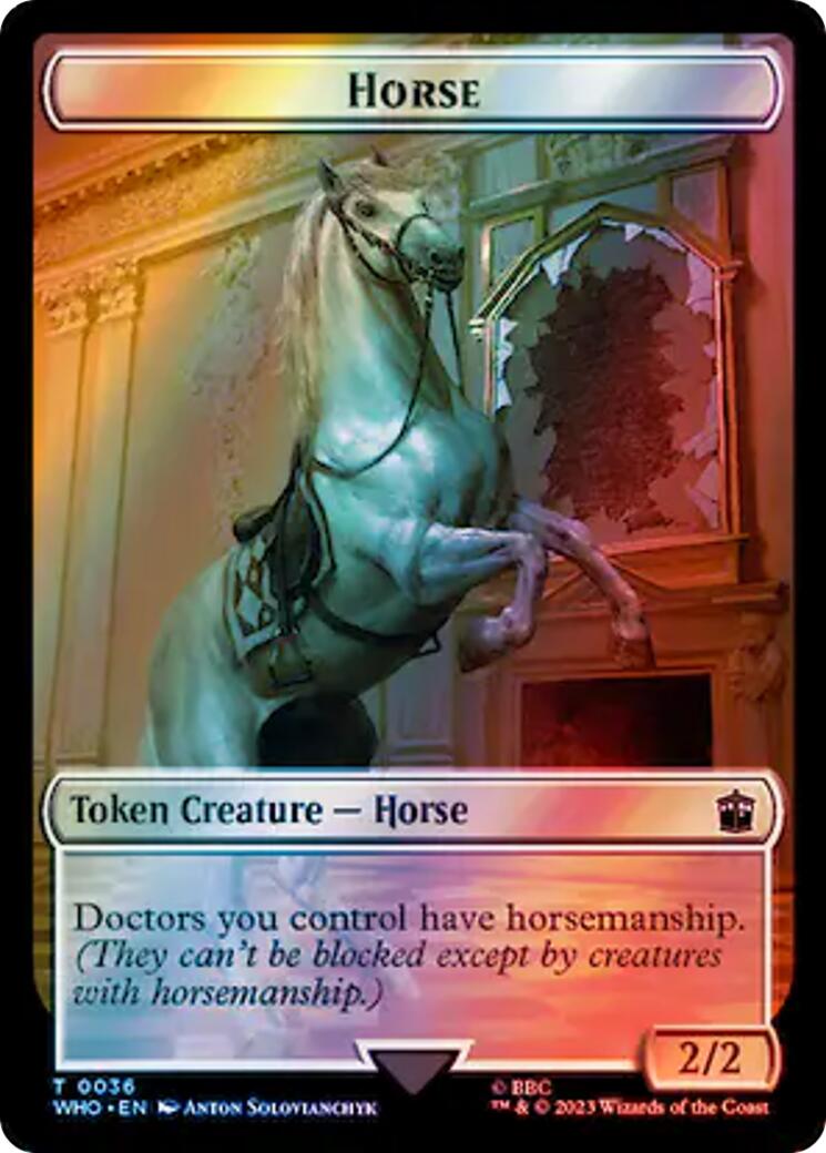 Horse // Food (0057) Double-Sided Token (Surge Foil) [WHO - 36 // 57]
