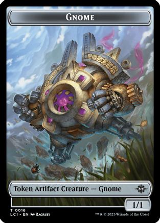 Gnome // Dinosaur (0010) Double-Sided Token (LCI-16 // 10) - The Lost Caverns of Ixalan Foil