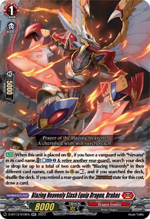Blazing Heavenly Slash Equip Dragon, Drahas (D-BT13/019EN) - D-BT13: Flight of Chakrabarthi