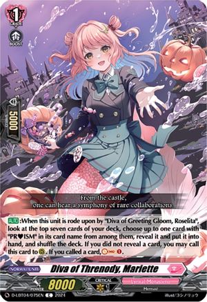 Diva of Threnody, Mariette (D-LBT04/075EN) - D-LBT04: Lyrical Monasterio ~Trick or Trick!~