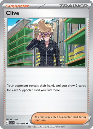 Clive 078/091  - Reverse Holofoil SV Paldean Fates - Uncommon