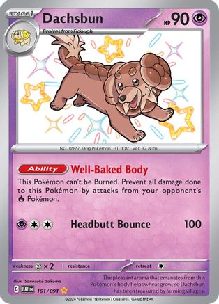 Dachsbun 161/091  - Holofoil SV Paldean Fates - Shiny Rare
