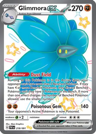 Glimmora ex 218/091  - Holofoil SV Paldean Fates - Shiny Ultra Rare