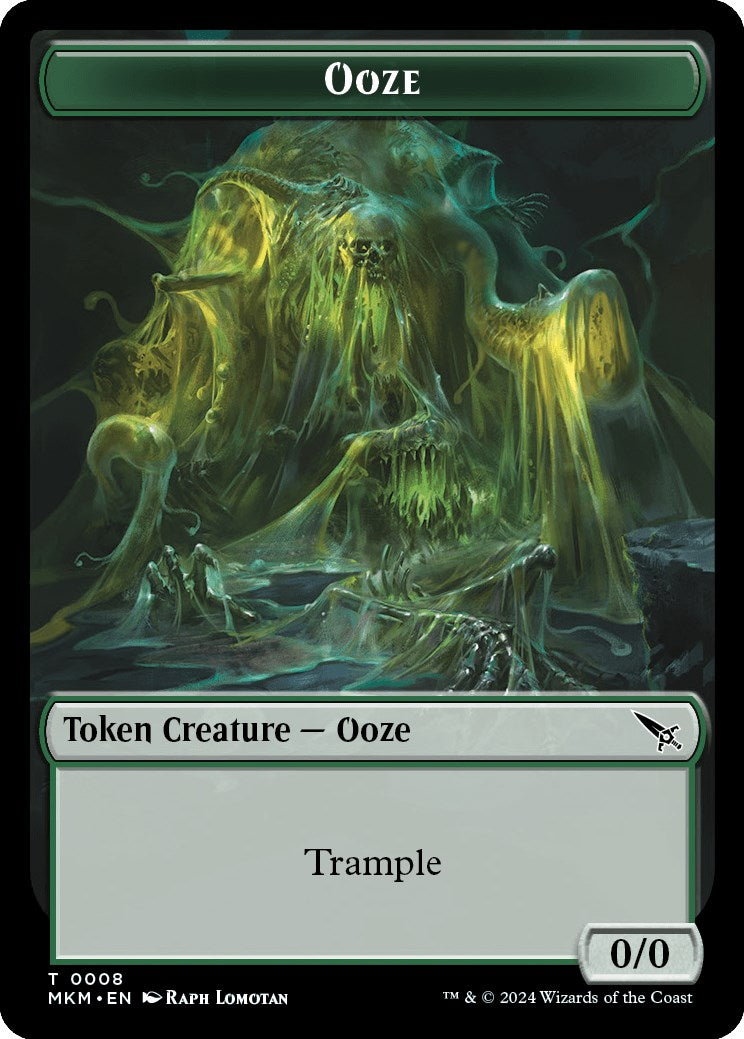 Ooze // A Mysterious Creature Double-Sided Token [MKM - 8 // 21]