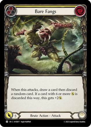 Bare Fangs (Yellow) (KYO017) - Blitz Deck: Heavy Hitters - Kayo